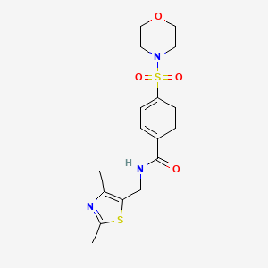 molecular formula C17H21N3O4S2 B2360997 N-((2,4-二甲基噻唑-5-基)甲基)-4-(吗啉磺酰基)苯甲酰胺 CAS No. 1421584-79-3