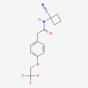 molecular formula C15H15F3N2O2 B2361001 N-(1-cyanocyclobutyl)-2-[4-(2,2,2-trifluoroethoxy)phenyl]acetamide CAS No. 1797353-49-1