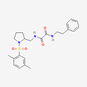 molecular formula C23H29N3O4S B2361003 N1-((1-((2,5-dimethylphenyl)sulfonyl)pyrrolidin-2-yl)methyl)-N2-phenethyloxalamide CAS No. 896289-27-3