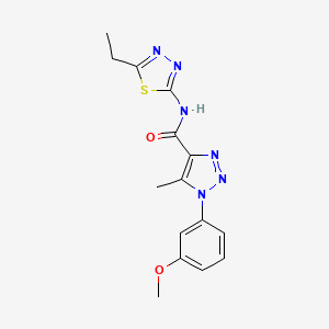 molecular formula C15H16N6O2S B2361005 N-(5-ethyl-1,3,4-thiadiazol-2-yl)-1-(3-methoxyphenyl)-5-methyl-1H-1,2,3-triazole-4-carboxamide CAS No. 923179-72-0