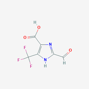 molecular formula C6H3F3N2O3 B2361015 2-Formyl-5-(trifluoromethyl)-1H-imidazole-4-carboxylic acid CAS No. 2169150-20-1