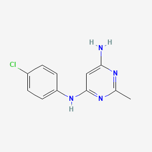 molecular formula C11H11ClN4 B2361021 N4-(4-Chlorophenyl)-2-methylpyrimidine-4,6-diamine CAS No. 77297-44-0