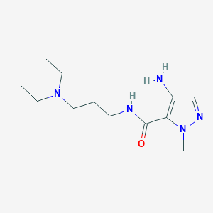 molecular formula C12H23N5O B2361026 4-Amino-N-[3-(diethylamino)propyl]-1-methyl-1H-pyrazole-5-carboxamide CAS No. 1482049-54-6