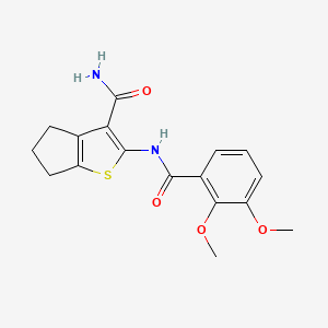 molecular formula C17H18N2O4S B2361035 2-[(2,3-dimethoxybenzoyl)amino]-5,6-dihydro-4H-cyclopenta[b]thiophene-3-carboxamide CAS No. 903321-39-1