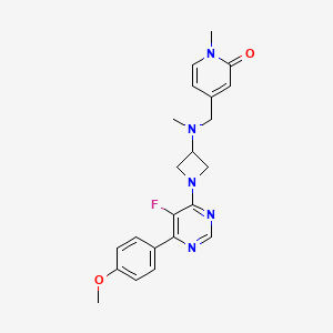 4-[[[1-[5-Fluoro-6-(4-methoxyphenyl)pyrimidin-4-yl]azetidin-3-yl]-methylamino]methyl]-1-methylpyridin-2-one