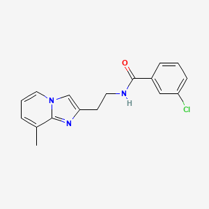 molecular formula C17H16ClN3O B2361046 3-chloro-N-(2-(8-methylimidazo[1,2-a]pyridin-2-yl)ethyl)benzamide CAS No. 893333-96-5