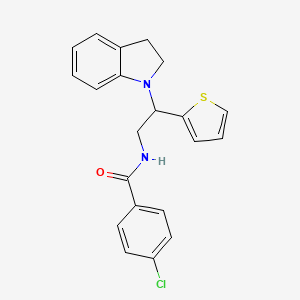4-chloro-N-(2-(indolin-1-yl)-2-(thiophen-2-yl)ethyl)benzamide