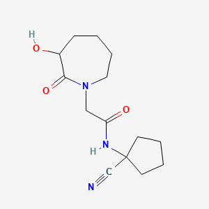 molecular formula C14H21N3O3 B2361053 N-(1-Cyanocyclopentyl)-2-(3-hydroxy-2-oxoazepan-1-yl)acetamide CAS No. 2223913-21-9