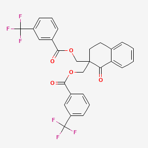 molecular formula C28H20F6O5 B2361054 [1-氧代-2-({[3-(三氟甲基)苯甲酰]氧}甲基)-1,2,3,4-四氢-2-萘甲基]3-(三氟甲基)苯甲酸酯 CAS No. 338418-40-9