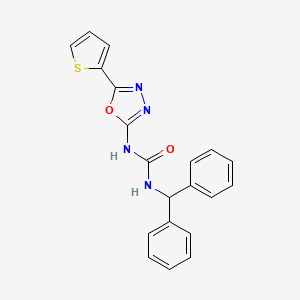 molecular formula C20H16N4O2S B2361055 1-Benzhydryl-3-(5-(thiophen-2-yl)-1,3,4-oxadiazol-2-yl)urea CAS No. 1207016-97-4