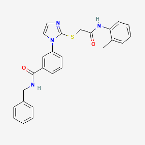 N-benzyl-3-(2-((2-oxo-2-(o-tolylamino)ethyl)thio)-1H-imidazol-1-yl)benzamide