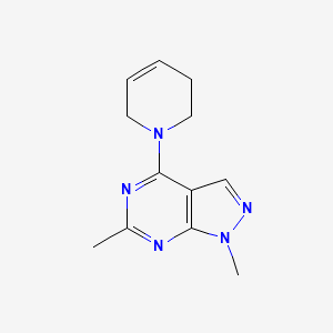 molecular formula C12H15N5 B2361064 4-(3,6-Dihydro-2H-pyridin-1-yl)-1,6-dimethylpyrazolo[3,4-d]pyrimidine CAS No. 2320219-51-8