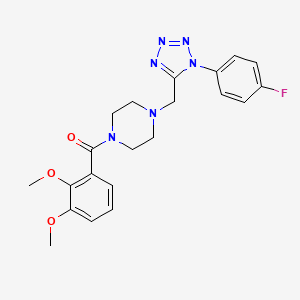 molecular formula C21H23FN6O3 B2361074 (2,3-dimethoxyphenyl)(4-((1-(4-fluorophenyl)-1H-tetrazol-5-yl)methyl)piperazin-1-yl)methanone CAS No. 1040650-27-8
