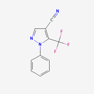 molecular formula C11H6F3N3 B2361076 1-phenyl-5-(trifluoromethyl)-1H-pyrazole-4-carbonitrile CAS No. 318497-83-5