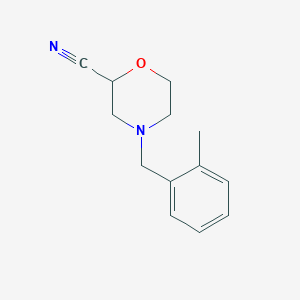 molecular formula C13H16N2O B2361077 4-[(2-Methylphenyl)methyl]morpholine-2-carbonitrile CAS No. 1466551-41-6