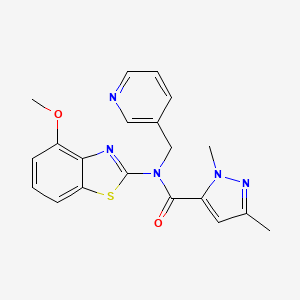 B2361079 N-(4-methoxybenzo[d]thiazol-2-yl)-1,3-dimethyl-N-(pyridin-3-ylmethyl)-1H-pyrazole-5-carboxamide CAS No. 1014090-45-9