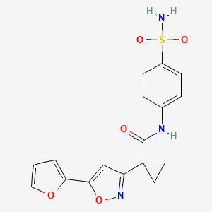 1-(5-(furan-2-yl)isoxazol-3-yl)-N-(4-sulfamoylphenyl)cyclopropanecarboxamide