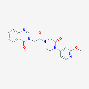 molecular formula C20H19N5O4 B2361082 3-[2-[4-(2-Methoxypyridin-4-yl)-3-oxopiperazin-1-yl]-2-oxoethyl]quinazolin-4-one CAS No. 2380181-96-2