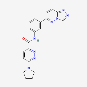 molecular formula C20H18N8O B2361089 N-(3-([1,2,4]triazolo[4,3-b]pyridazin-6-yl)phenyl)-6-(pyrrolidin-1-yl)pyridazine-3-carboxamide CAS No. 1396880-08-2