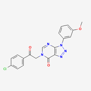 molecular formula C19H14ClN5O3 B2361098 6-(2-(4-chlorophenyl)-2-oxoethyl)-3-(3-methoxyphenyl)-3H-[1,2,3]triazolo[4,5-d]pyrimidin-7(6H)-one CAS No. 847386-41-8