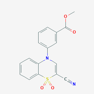 molecular formula C17H12N2O4S B2361102 methyl 3-(2-cyano-1,1-dioxido-4H-1,4-benzothiazin-4-yl)benzoate CAS No. 1207022-98-7