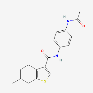 molecular formula C18H20N2O2S B2361122 N-(4-acetamidophenyl)-6-methyl-4,5,6,7-tetrahydro-1-benzothiophene-3-carboxamide CAS No. 868153-87-1