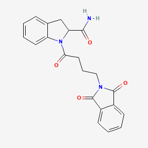 molecular formula C21H19N3O4 B2361125 1-(4-(1,3-Dioxoisoindolin-2-yl)butanoyl)indoline-2-carboxamide CAS No. 1100757-55-8