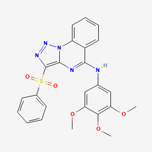molecular formula C24H21N5O5S B2361126 3-(phenylsulfonyl)-N-(3,4,5-trimethoxyphenyl)[1,2,3]triazolo[1,5-a]quinazolin-5-amine CAS No. 893275-30-4