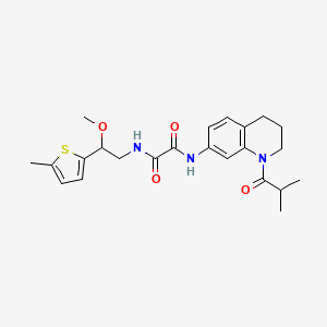 molecular formula C23H29N3O4S B2361131 N1-(1-isobutyryl-1,2,3,4-tetrahydroquinolin-7-yl)-N2-(2-methoxy-2-(5-methylthiophen-2-yl)ethyl)oxalamide CAS No. 1797876-36-8