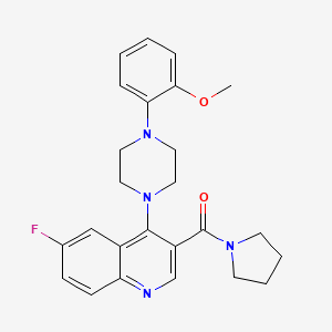 molecular formula C25H27FN4O2 B2361137 (6-Fluoro-4-(4-(2-methoxyphenyl)piperazin-1-yl)quinolin-3-yl)(pyrrolidin-1-yl)methanone CAS No. 1326929-99-0