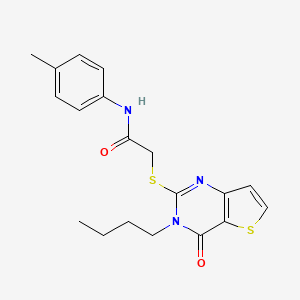 molecular formula C19H21N3O2S2 B2361145 2-[(3-butyl-4-oxo-3,4-dihydrothieno[3,2-d]pyrimidin-2-yl)sulfanyl]-N-(4-methylphenyl)acetamide CAS No. 1252864-97-3