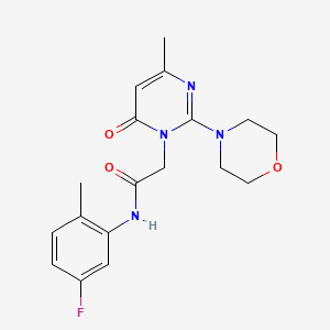 molecular formula C18H21FN4O3 B2361159 N-(5-fluoro-2-methylphenyl)-2-(4-methyl-2-morpholin-4-yl-6-oxopyrimidin-1(6H)-yl)acetamide CAS No. 1251711-03-1