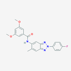 molecular formula C22H19FN4O3 B236117 N-[2-(4-fluorophenyl)-6-methyl-2H-1,2,3-benzotriazol-5-yl]-3,5-dimethoxybenzamide 