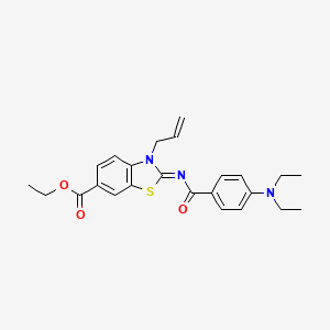 Ethyl 2-[4-(diethylamino)benzoyl]imino-3-prop-2-enyl-1,3-benzothiazole-6-carboxylate
