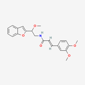 (E)-N-(2-(benzofuran-2-yl)-2-methoxyethyl)-3-(3,4-dimethoxyphenyl)acrylamide