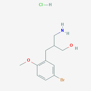 molecular formula C11H17BrClNO2 B2361184 3-Amino-2-[(5-bromo-2-methoxyphenyl)methyl]propan-1-ol hydrochloride CAS No. 1909325-57-0