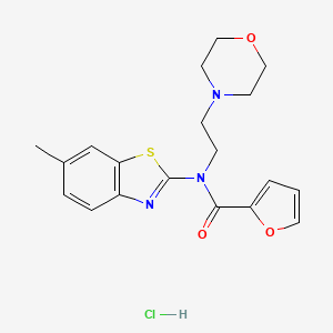 molecular formula C19H22ClN3O3S B2361196 N-(6-甲基苯并[d]噻唑-2-基)-N-(2-吗啉乙基)呋喃-2-甲酰胺盐酸盐 CAS No. 1215733-00-8