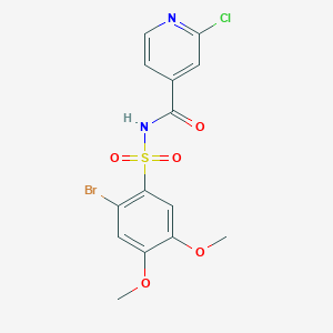 molecular formula C14H12BrClN2O5S B2361201 N-(2-bromo-4,5-dimethoxybenzenesulfonyl)-2-chloropyridine-4-carboxamide CAS No. 1797763-94-0
