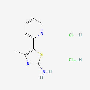 molecular formula C9H11Cl2N3S B2361208 4-Methyl-5-(pyridin-2-yl)-1,3-thiazol-2-amine dihydrochloride CAS No. 2155852-54-1