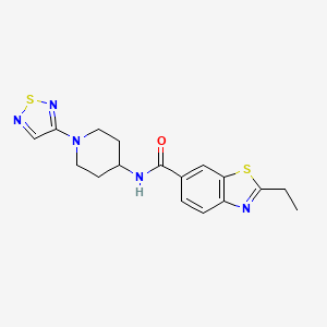 molecular formula C17H19N5OS2 B2361221 N-(1-(1,2,5-噻二唑-3-基)哌啶-4-基)-2-乙基苯并[d]噻唑-6-甲酰胺 CAS No. 2034303-82-5