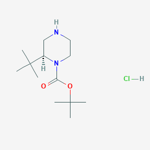 molecular formula C13H27ClN2O2 B2361238 (S)-tert-Butyl 2-(tert-butyl)piperazine-1-carboxylate hydrochloride CAS No. 1381959-73-4