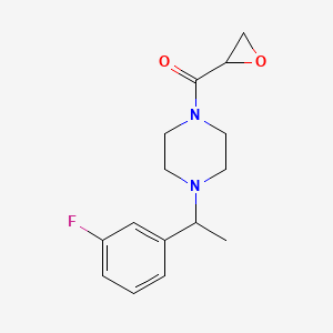 molecular formula C15H19FN2O2 B2361250 [4-[1-(3-Fluorophenyl)ethyl]piperazin-1-yl]-(oxiran-2-yl)methanone CAS No. 2411295-89-9