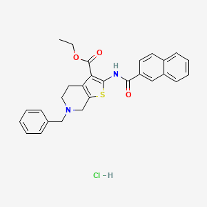 Ethyl 2-(2-naphthamido)-6-benzyl-4,5,6,7-tetrahydrothieno[2,3-c]pyridine-3-carboxylate hydrochloride
