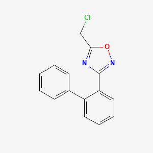 molecular formula C15H11ClN2O B2361284 3-([1,1'-Biphenyl]-2-yl)-5-(chloromethyl)-1,2,4-oxadiazole CAS No. 1956356-00-5