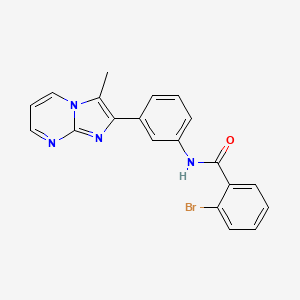molecular formula C20H15BrN4O B2361287 2-溴-N-(3-(3-甲基咪唑并[1,2-a]嘧啶-2-基)苯基)苯甲酰胺 CAS No. 847388-39-0