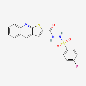 molecular formula C18H12FN3O3S2 B2361300 4-fluoro-N'-(thieno[2,3-b]quinolin-2-ylcarbonyl)benzenesulfonohydrazide CAS No. 692260-14-3