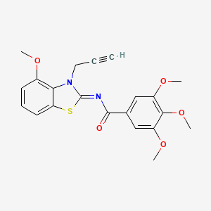 molecular formula C21H20N2O5S B2361305 3,4,5-trimethoxy-N-(4-methoxy-3-prop-2-ynyl-1,3-benzothiazol-2-ylidene)benzamide CAS No. 868377-24-6