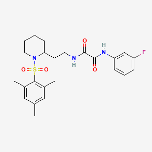 N1-(3-fluorophenyl)-N2-(2-(1-(mesitylsulfonyl)piperidin-2-yl)ethyl)oxalamide