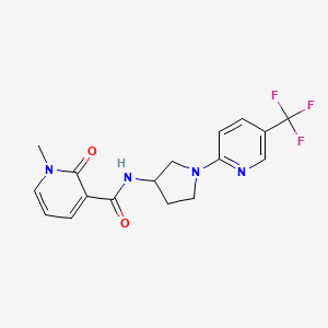 molecular formula C17H17F3N4O2 B2361318 1-甲基-2-氧代-N-(1-(5-(三氟甲基)吡啶-2-基)吡咯烷-3-基)-1,2-二氢吡啶-3-甲酰胺 CAS No. 1797643-68-5