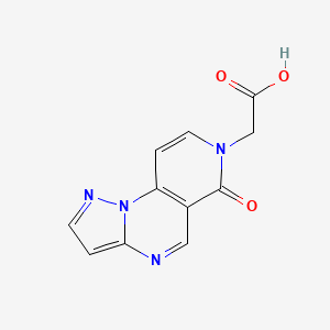 molecular formula C11H8N4O3 B2361355 (6-oxopyrazolo[1,5-a]pyrido[3,4-e]pyrimidin-7(6H)-yl)acetic acid CAS No. 148191-55-3